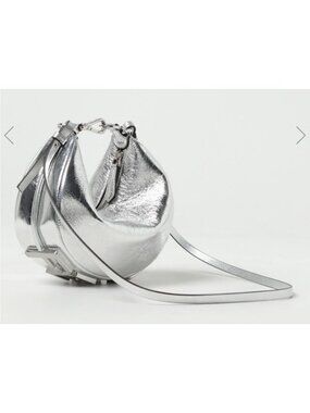 AUTHENTIC FENDI Fendigraphy laminated leather bag in Silver Retails $2,225